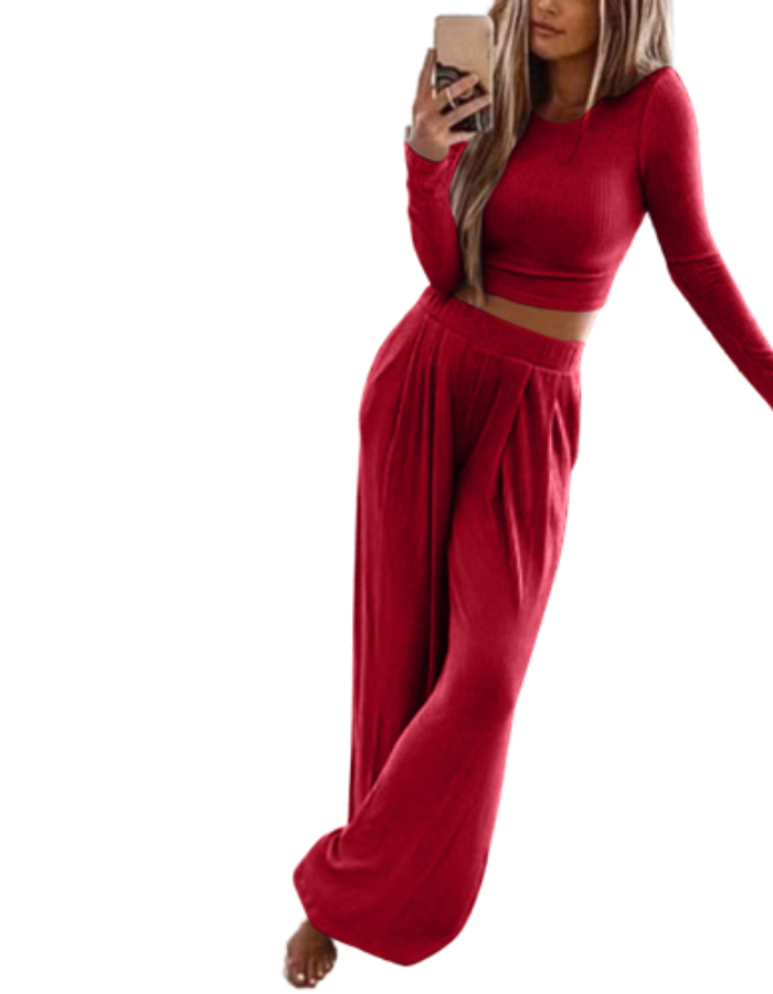 SHOPIQAT Knitted Casual Home Two-Piece Suit - Premium from shopiqat - Just $10.300! Shop now at shopiqat